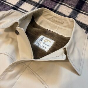 Vintage London Fog Maincoats Trench Coat 44 Long Removable Liner Beige